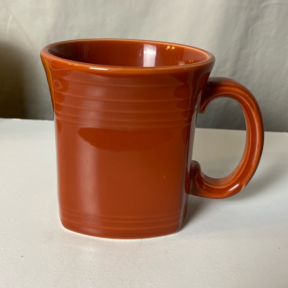 Fiesta Homer Laughlin Paprika Square Bottom Mug HLC Coffee Red Brown Fiestaware